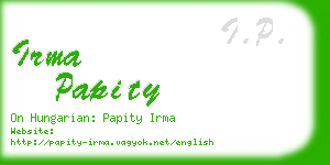 irma papity business card